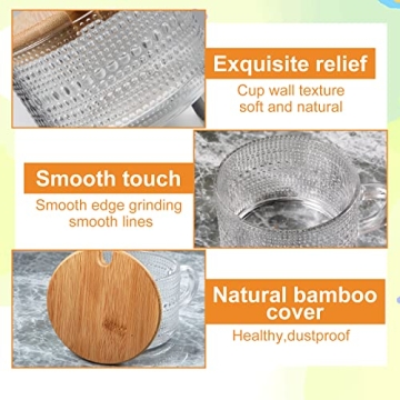 Vozoka Vintage Glass Coffee Mugs Set of 4 Ideal Latte Cups