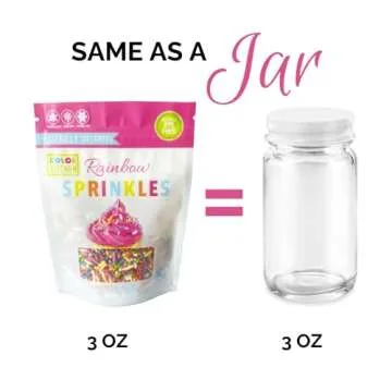 Color Kitchen Rainbow Sprinkles Natural Ingredients Baking Cake Decorations, Ice Cream, Cookie, Artificial Dye-free, Plant-Based Colors, Gluten-Free, Non-GMO, No Hydrogenated Oils, Soy-Free, Kosher, 3 OZ