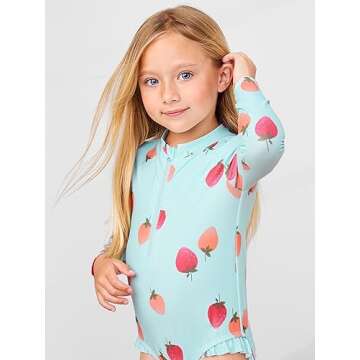 Stylish One Piece Swimsuit for Girls with UV Protection