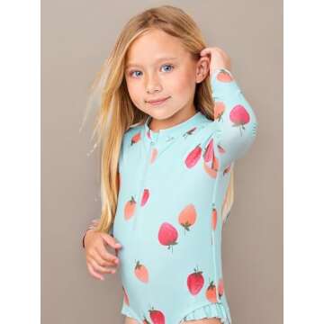 Stylish One Piece Swimsuit for Girls with UV Protection