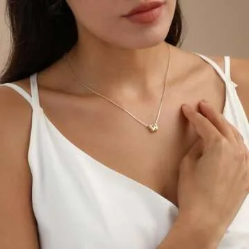 Lisitine Bubble Initial Necklaces Dainty Gold Letter Necklace 14K Gold Plated Cute Name Choker Necklaces for Women Trendy Gold Personalized Jewelry Gift for Women