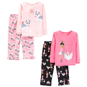 Girls 4-Piece Pajama Set - Cotton & Fleece by Carter's