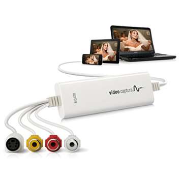 Elgato Video Capture – USB 2.0 Capture Card Device, Easy to Use, Convert Analog to Digital, with VHS VCR TV to DVD Adapter, for Mac, Windows or iPad
