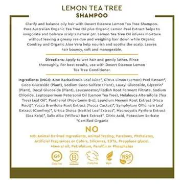 Desert Essence Lemon Tea Tree Shampoo & Conditioner Bundle - 8 Fl Ounce - Clarifying For Oily Hair -...