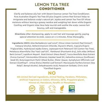 Desert Essence Lemon Tea Tree Shampoo & Conditioner Bundle - 8 Fl Ounce - Clarifying For Oily Hair - Essential Oils - Strengthen & Protect Hair - Effective Cleansing
