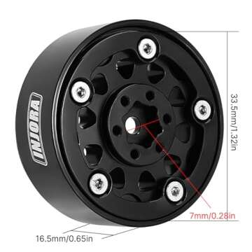 INJORA 1.3 Beadlock Wheel Rims - Premium Aluminum Upgrades for TRX4M & SCX24
