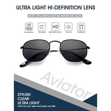 Stylish PORADAY Hexagonal Polarized Sunglasses for Everyone