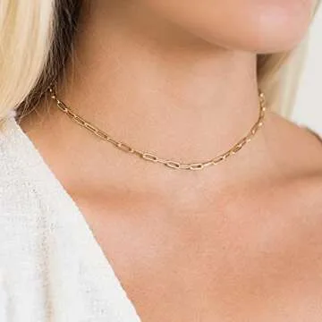 NLCAC 14K Gold Layered Beaded Necklaces for Women-Detachable Colorful Beaded Choker Dainty Paperclip Chain Smiley Face Pendant Necklace Y2k Jewelry Pink Smile