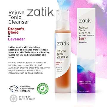 Zatik Naturals - Rejuva Tonic Cleanser with Dragon’s Blood and Lavender, Vegan, Non GMO, Gluten Fr...