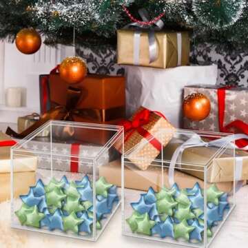 Hldgras Acrylic Containers Clear Box with Lids for Display Acrylic Gift Box & Clear Multi Purpose Organizer Candy Storage for Cosmetics, Makeup, Jewelry, Party Favor (18, 3x3x3 Inch)