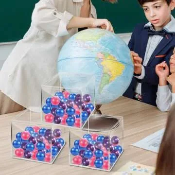 Hldgras Acrylic Containers Clear Box with Lids for Display Acrylic Gift Box & Clear Multi Purpose Organizer Candy Storage for Cosmetics, Makeup, Jewelry, Party Favor (18, 3x3x3 Inch)