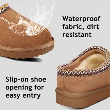 Nolilor Women's Slippers Platform Mini Boots For Women Ankle Boots Suede Fleece-Lined Indoor and Out...