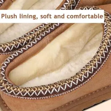 Nolilor Women's Slippers Platform Mini Boots For Women Ankle Boots Suede Fleece-Lined Indoor and Outdoor Anti-Slip Slippers