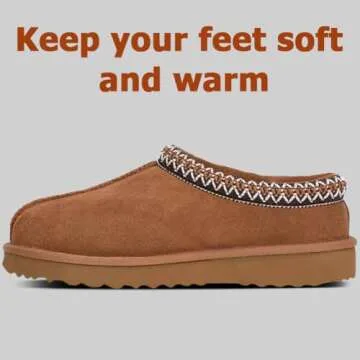 Nolilor Women's Slippers Platform Mini Boots For Women Ankle Boots Suede Fleece-Lined Indoor and Outdoor Anti-Slip Slippers