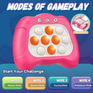 Acvens Fast Push Game,4 Mode,Sensory Toys,Fast Puzzle Game,ADHD,Pop Fidget Toys for Kids Age 6-12,Birthday Gifts for Girls and Boys (Pink)