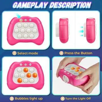 Acvens Fast Push Game,4 Mode,Sensory Toys,Fast Puzzle Game,ADHD,Pop Fidget Toys for Kids Age 6-12,Birthday Gifts for Girls and Boys (Pink)