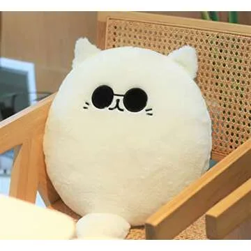 Uomieefy 16inch/40cm JJK Cute Cat Plush Pillow - Gojocat Plush Stuffed Pillow Anime Plushie Gift