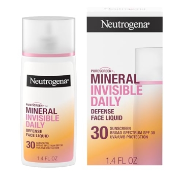 Neutrogena Purescreen+ Invisible Daily Defense Mineral Sunscreen for Face with SPF 30, Broad Spectru...