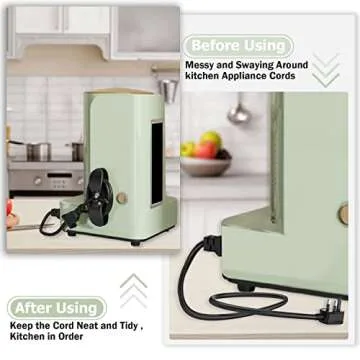 Nearockle Cord Organizer for Kitchen Appliances, Adhesive Cord Holder, Cord Winder for Storage Appliances Stick on Mixer, Blender, Coffee Maker, Pressure Cooker and Air Fryer (4 Pack)