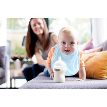 Tommee Tippee Closer to Nature Comfi-Neck Baby Bib with Padded Collar, Reversible – Blue Chevron, 2 Count