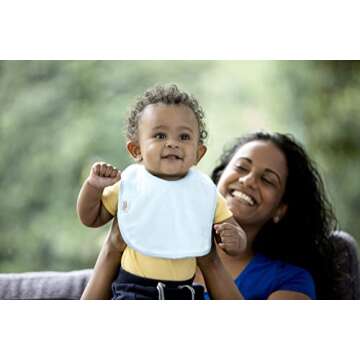 Tommee Tippee Closer to Nature Comfi-Neck Baby Bib with Padded Collar, Reversible – Blue Chevron, 2 Count