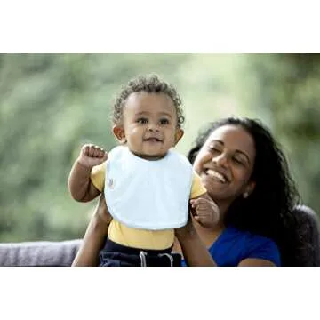 Tommee Tippee Closer to Nature Comfi-Neck Baby Bib with Padded Collar, Reversible – Blue Chevron, 2 Count