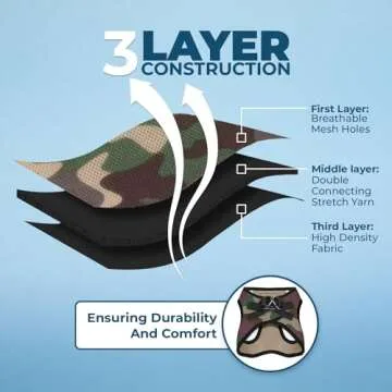 Voyager Step-in Air Dog Harness - All Weather Mesh, Reflective, No Pull Harness for Small, Medium Dogs, Cats - Secure with Hook & Loop Fastener, Buckle, Double D-Rings - Army/Black Trim, XL