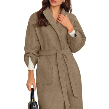 Chic Cicy Bell Women's Long Pea Coat for Stylish Winters