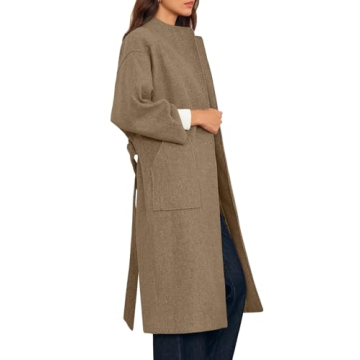 Chic Cicy Bell Women's Long Pea Coat for Stylish Winters