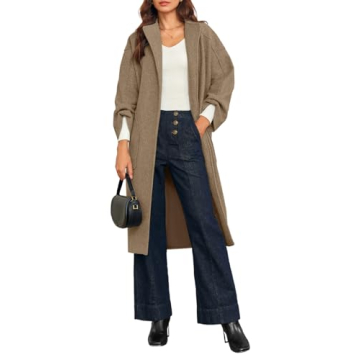 Chic Cicy Bell Women's Long Pea Coat for Stylish Winters