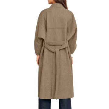 Chic Cicy Bell Women's Long Pea Coat for Stylish Winters