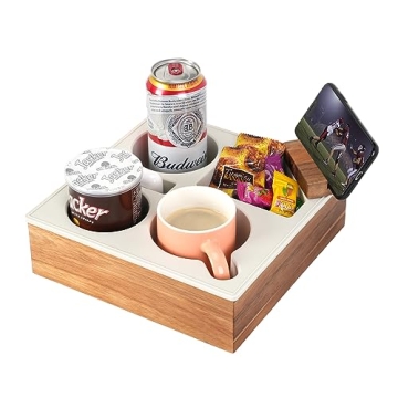 Couch Cup Holder Tray - Hitseon Portable Organizer