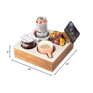 Couch Cup Holder Tray - Hitseon Portable Organizer