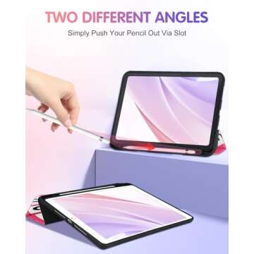 Uppuppy for iPad 9th/8th/7th Generation Case 10.2 Inch Girls Cute Women Folio Smart Cover with Pencil Holder Red Lips Design Funny Girly Teens Unique Cases for iPad 7/8/9 Gen A2602 A2270 A2197