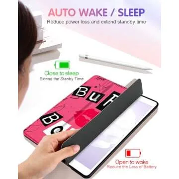 Uppuppy for iPad 9th/8th/7th Generation Case 10.2 Inch Girls Cute Women Folio Smart Cover with Pencil Holder Red Lips Design Funny Girly Teens Unique Cases for iPad 7/8/9 Gen A2602 A2270 A2197