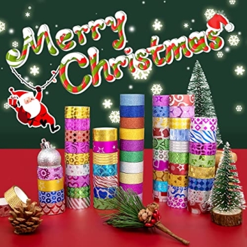 MPOPUUL Glitter Washi Tape Set 60 Rolls Creative Crafting