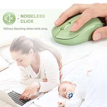seenda Wireless Mouse, 2.4G Noiseless Mouse with USB Receiver Portable Computer Mice for PC, Tablet,...