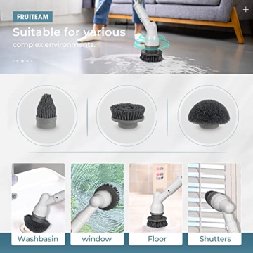 FRUITEAM Electric Cordless Spin Scrubber for Effortless Cleaning