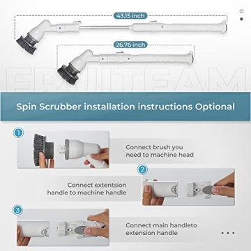 FRUITEAM Electric Cordless Spin Scrubber for Effortless Cleaning