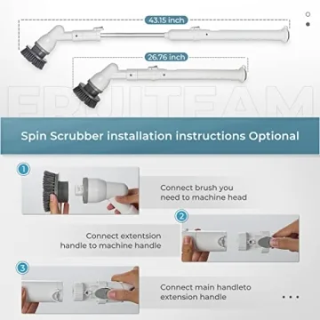 FRUITEAM Electric Cordless Spin Scrubber for Effortless Cleaning