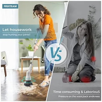 FRUITEAM Electric Cordless Spin Scrubber for Effortless Cleaning
