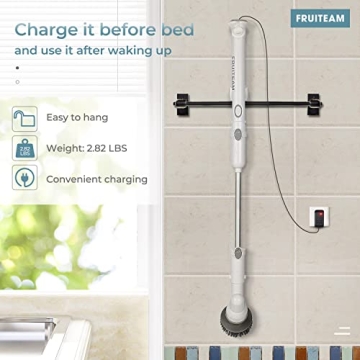 FRUITEAM Electric Cordless Spin Scrubber for Effortless Cleaning