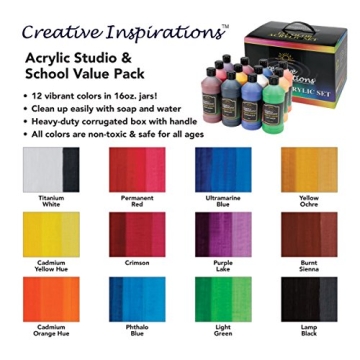 Creative Inspirations Acrylic Paint Set - 12 Vivid Colors