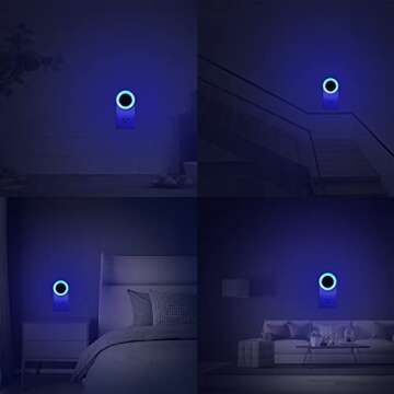 KINUR 6 Pack Blue, LED Night Lights Plug into Wall with Dusk to Dawn sensors, Plug in Night Lights for Kids Room, Bedroom, Bathroom, Baby Nursery,Stair Lights, Hallway Light