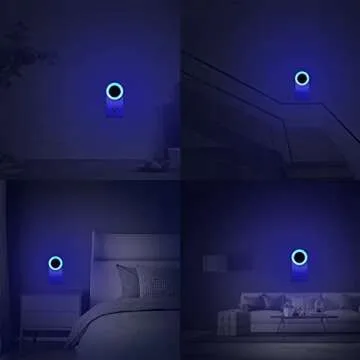 KINUR 6 Pack Blue, LED Night Lights Plug into Wall with Dusk to Dawn sensors, Plug in Night Lights for Kids Room, Bedroom, Bathroom, Baby Nursery,Stair Lights, Hallway Light