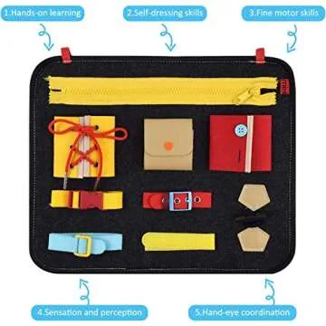 MIXI Toddler Busy Board for Fine Motor Skill Development