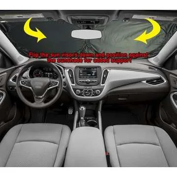 Gven Windshield Sun Shade, 2024 Car Sun Shade for Front Windshield Funny Car Eyes Sunshades Sun Visor Protector Blocks UV Rays Foldable 210T Keep Your Vehicle Cool