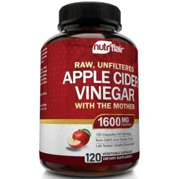 Apple Cider Vinegar Capsules with The Mother - 120 Vegan ACV Pills - Best Supplement for Healthy Weight Loss, Diet, Keto, Digestion, Detox, Immune - Powerful Cleanser & Appetite Suppressant Non-GMO