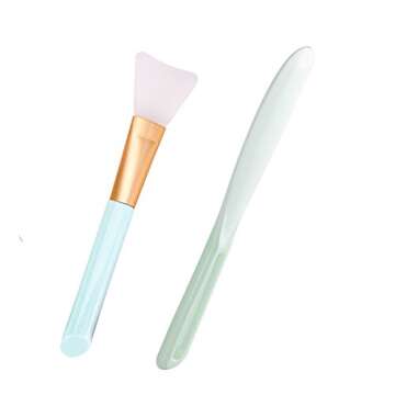 Face Mask Brush Mixing Bowl Set 4 in 1 DIY Facial Mask Mixing Tool Kit with Hair Band Facial Mask Bowl Mask Stick Spatula Silicone Face Mask Brush Lady face Skin Care Mask Mixing Tool Set (Set of 4)