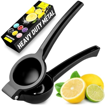 Zulay Premium Quality Metal Lemon Squeezer - Best Manual Citrus Juicer - Black